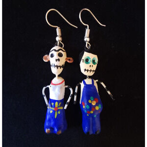 Women Dia de Muertos Day of the Dead Dangle Earrings Halloween Jewelry Fashion